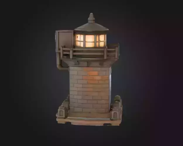 Pixel Lighthouse Low-poly 3D model 6