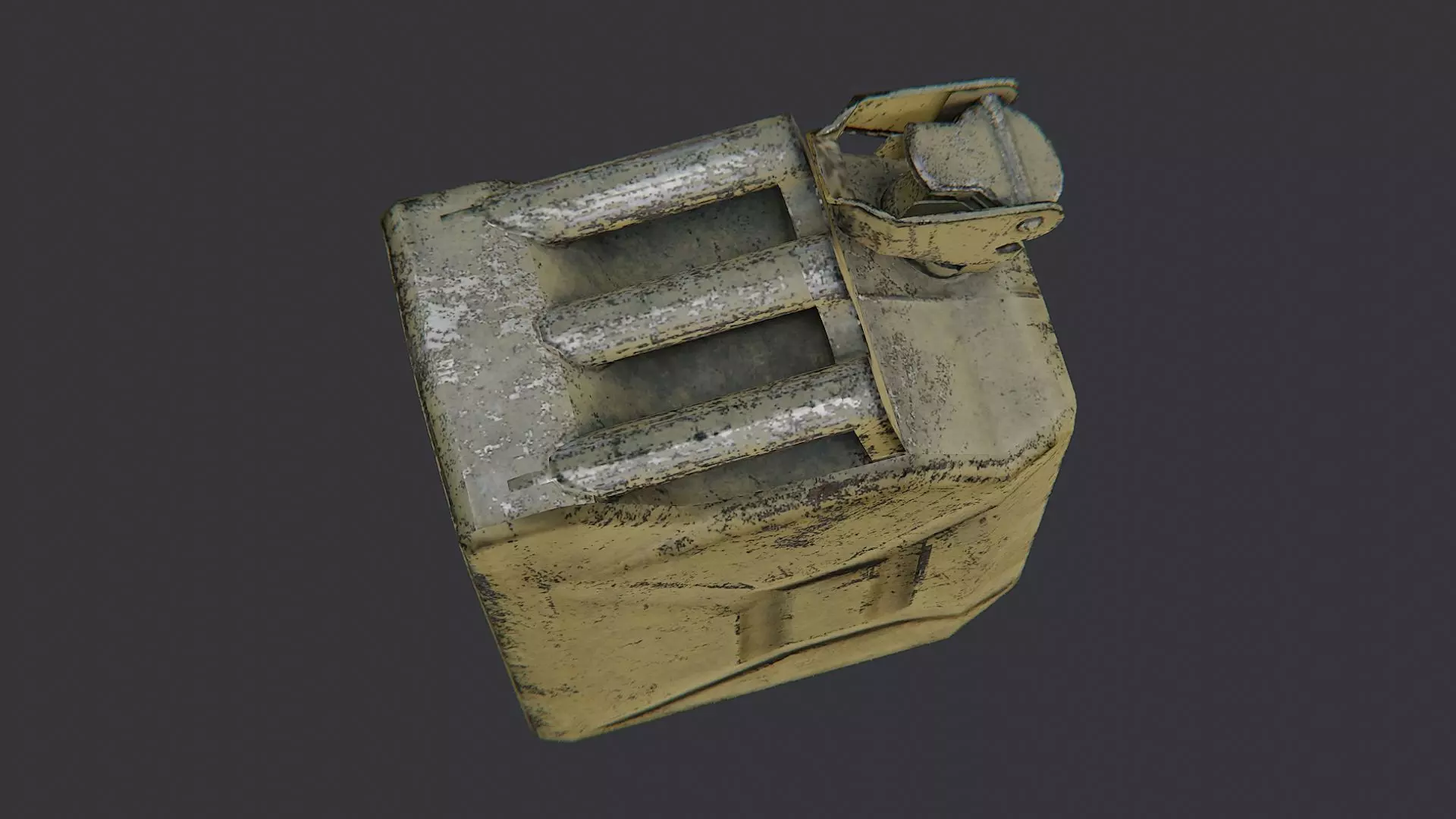 Jerry Can Gas Container Dirty Yellow Low-poly 3D model_4