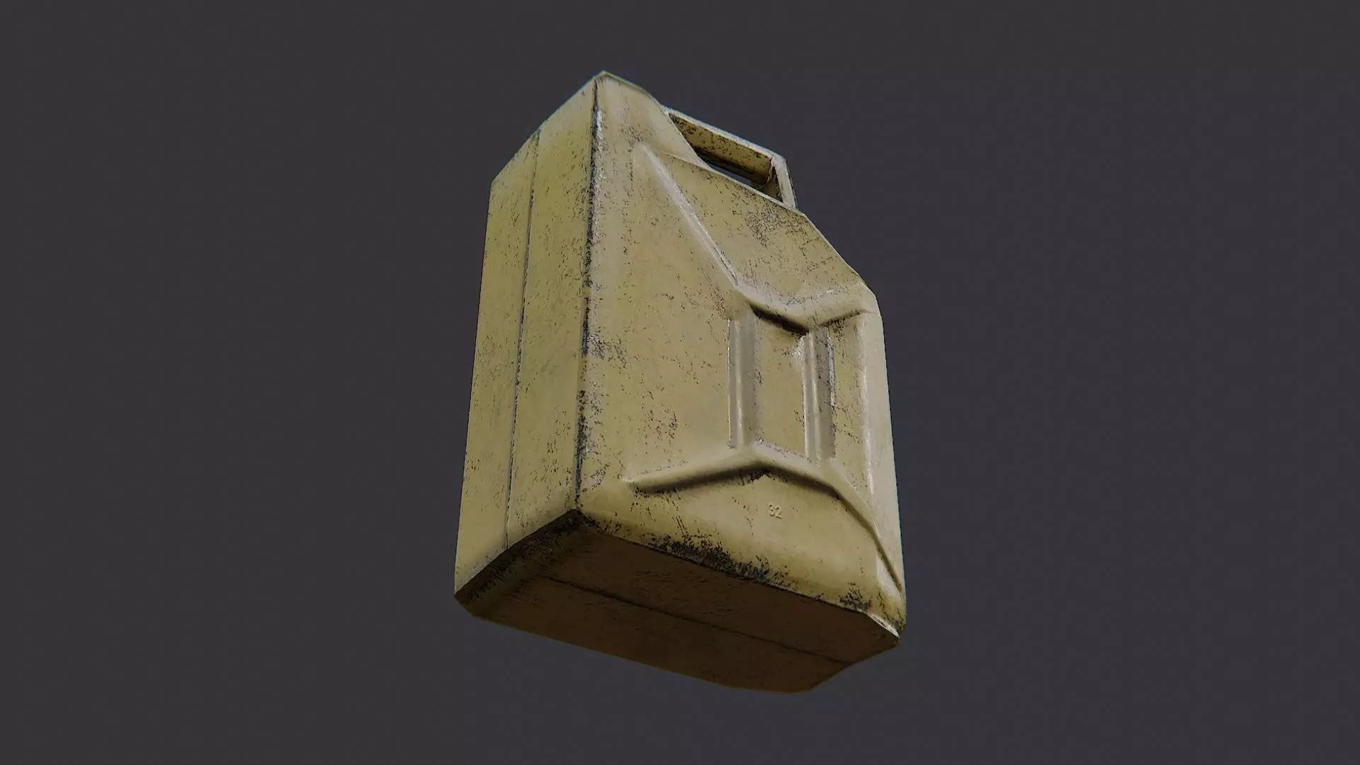 Jerry Can Gas Container Dirty Yellow Low-poly 3D model_5