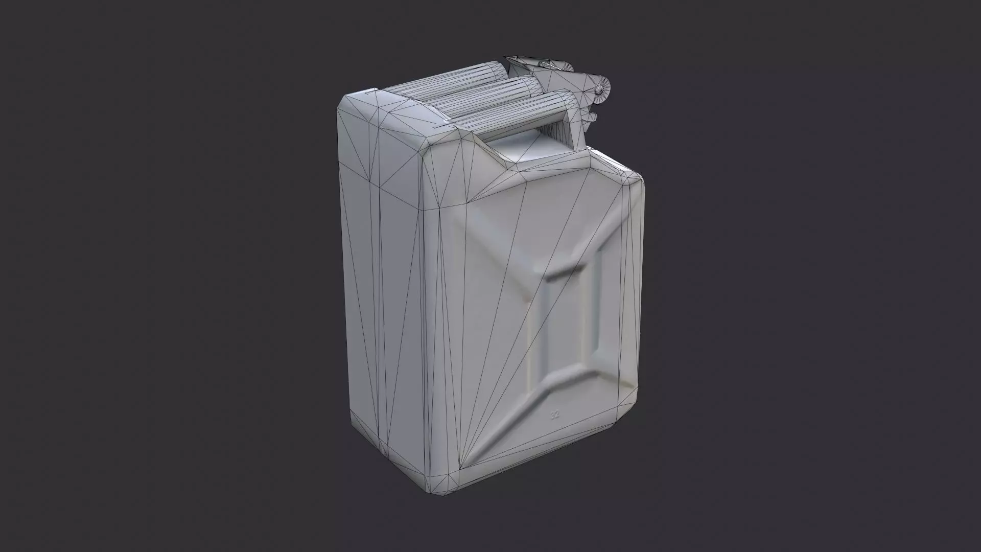 Jerry Can Gas Container Dirty Yellow Low-poly 3D model_7
