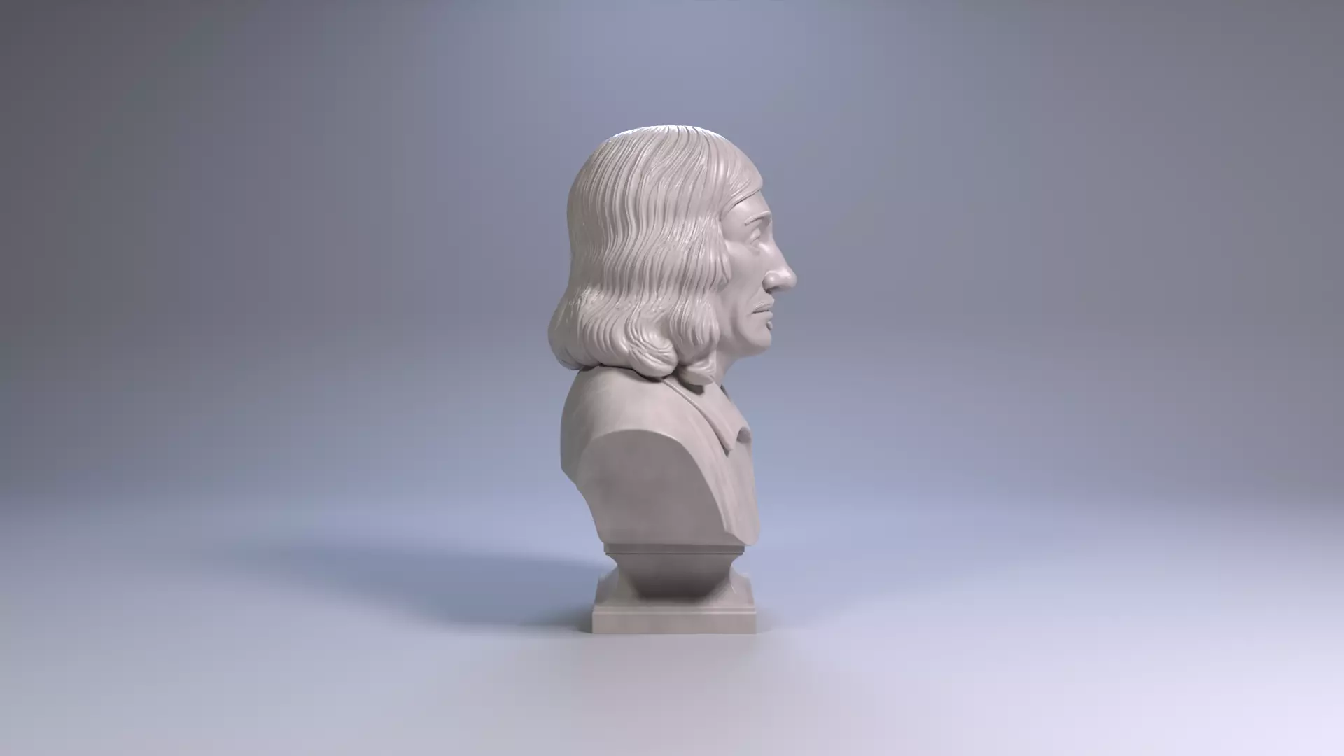 Rene Descartes Bust Sculpture 3D Printable File 3D print model_5