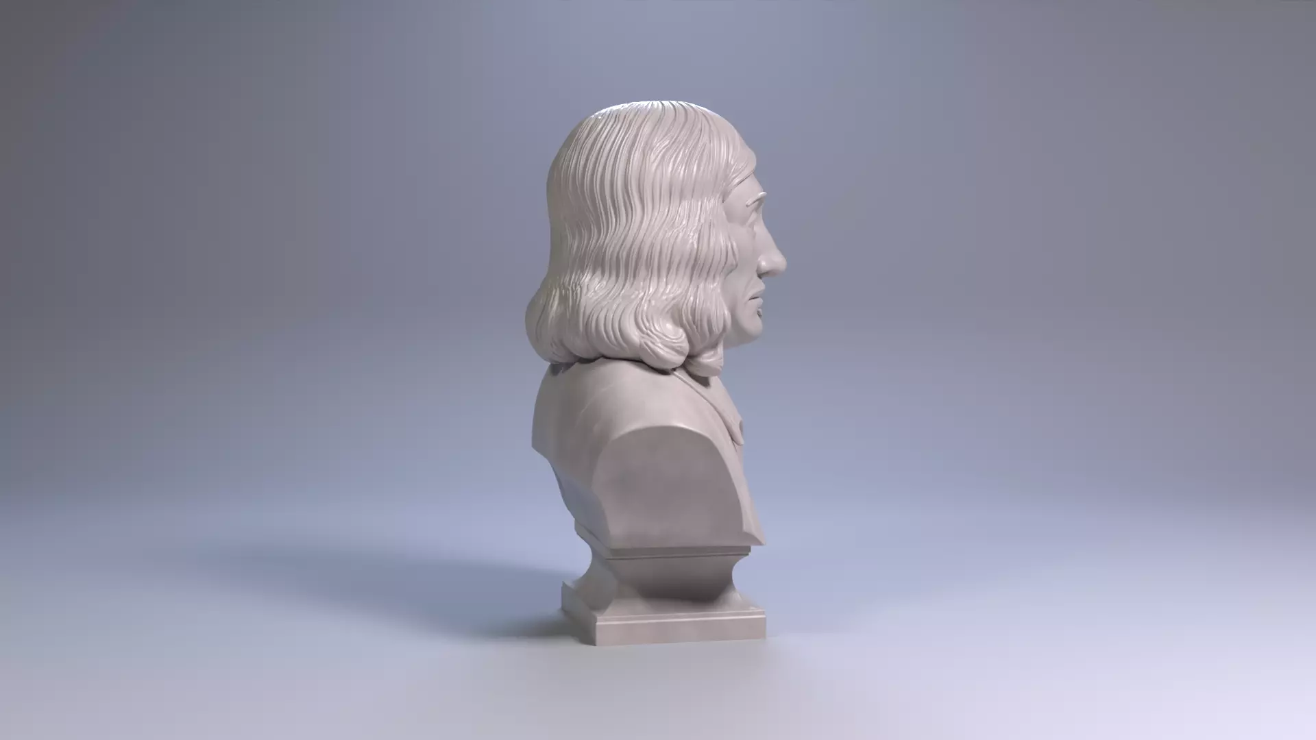 Rene Descartes Bust Sculpture 3D Printable File 3D print model_20