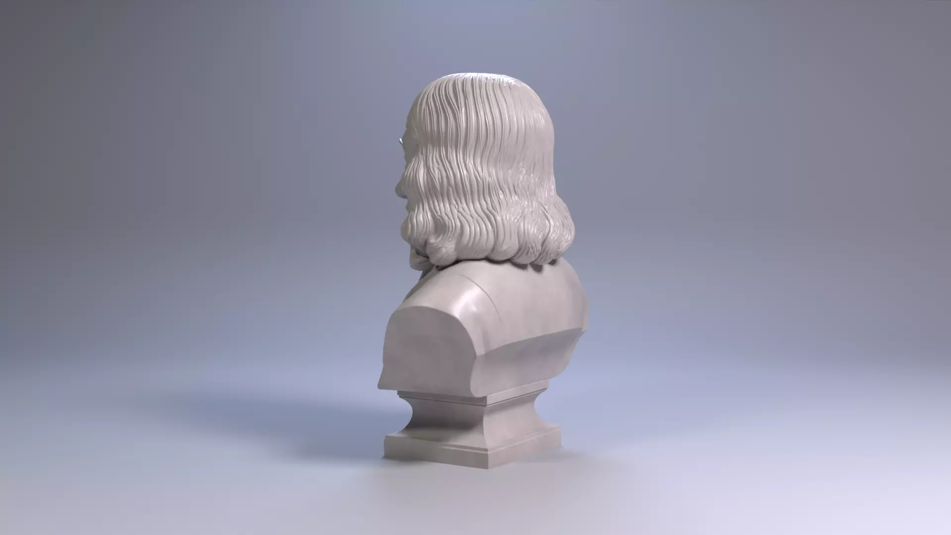 Rene Descartes Bust Sculpture 3D Printable File 3D print model_17