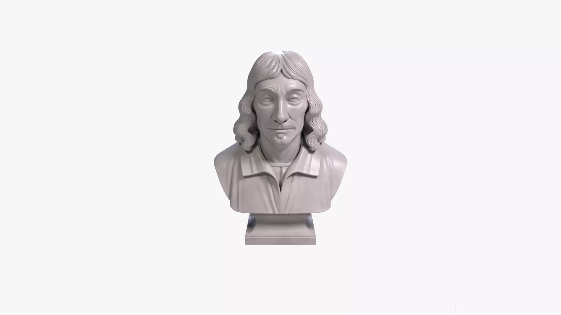 Rene Descartes Bust Sculpture 3D Printable File 3D print model_0