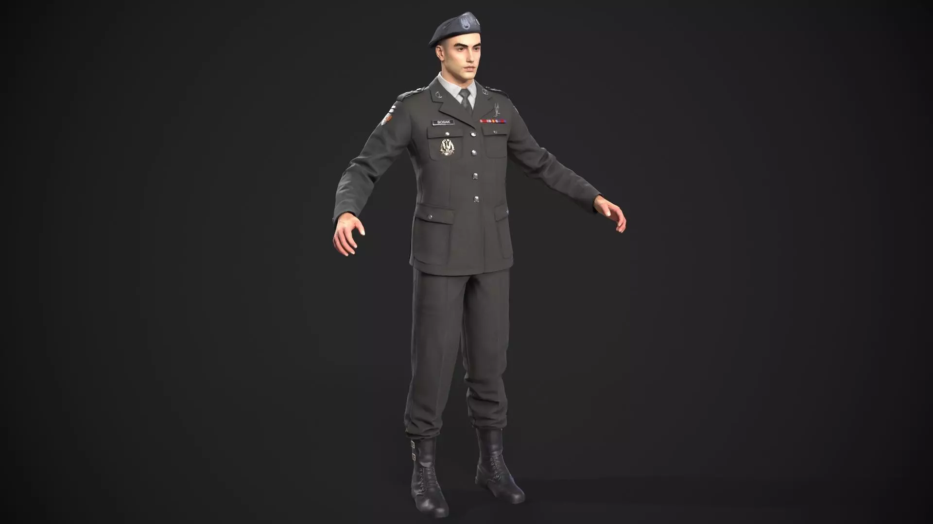 military officer navy united states 3D model Low-poly 3D model_9