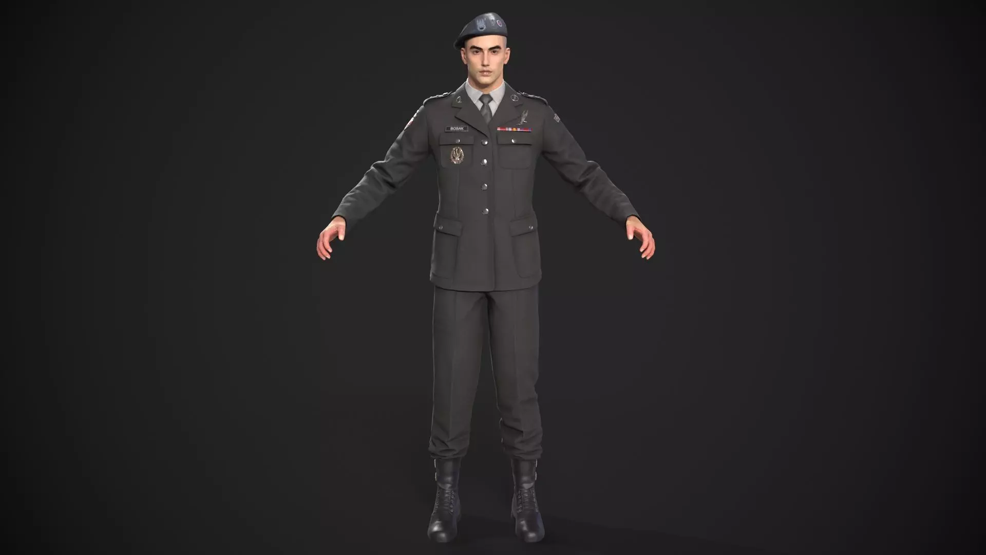 military officer navy united states 3D model Low-poly 3D model_22