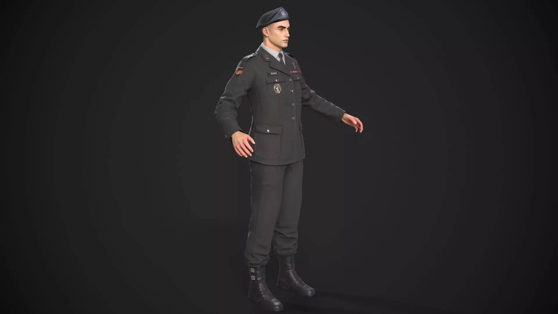 military officer navy united states 3D model Low-poly 3D model_26