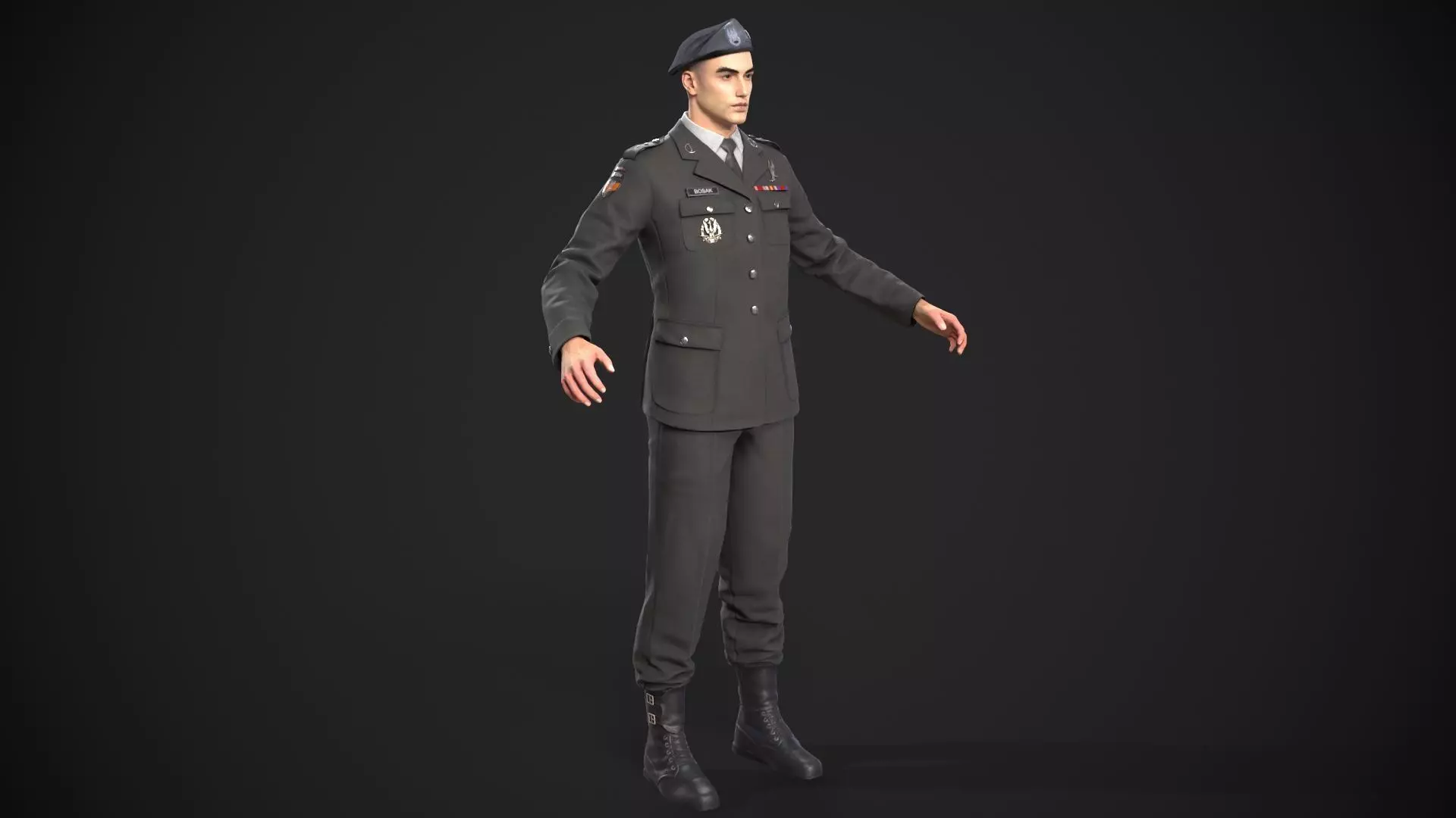 military officer navy united states 3D model Low-poly 3D model_10