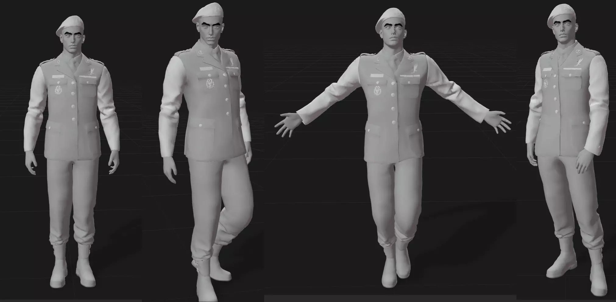 military officer navy united states 3D model Low-poly 3D model_1