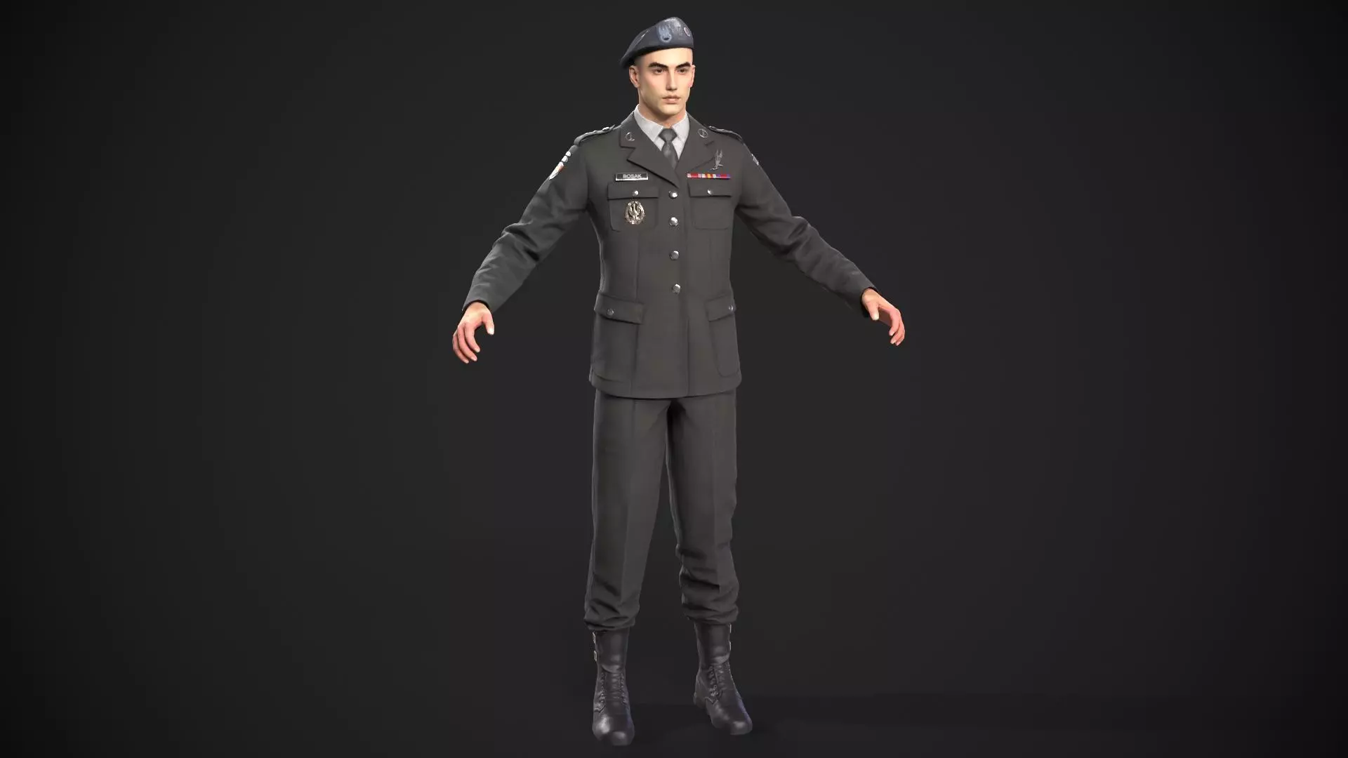 military officer navy united states 3D model Low-poly 3D model_8