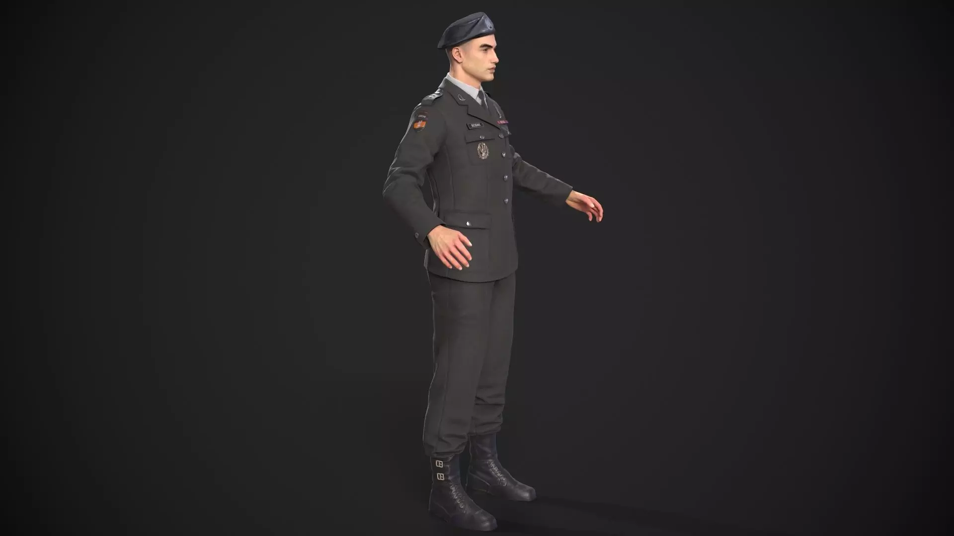 military officer navy united states 3D model Low-poly 3D model_27