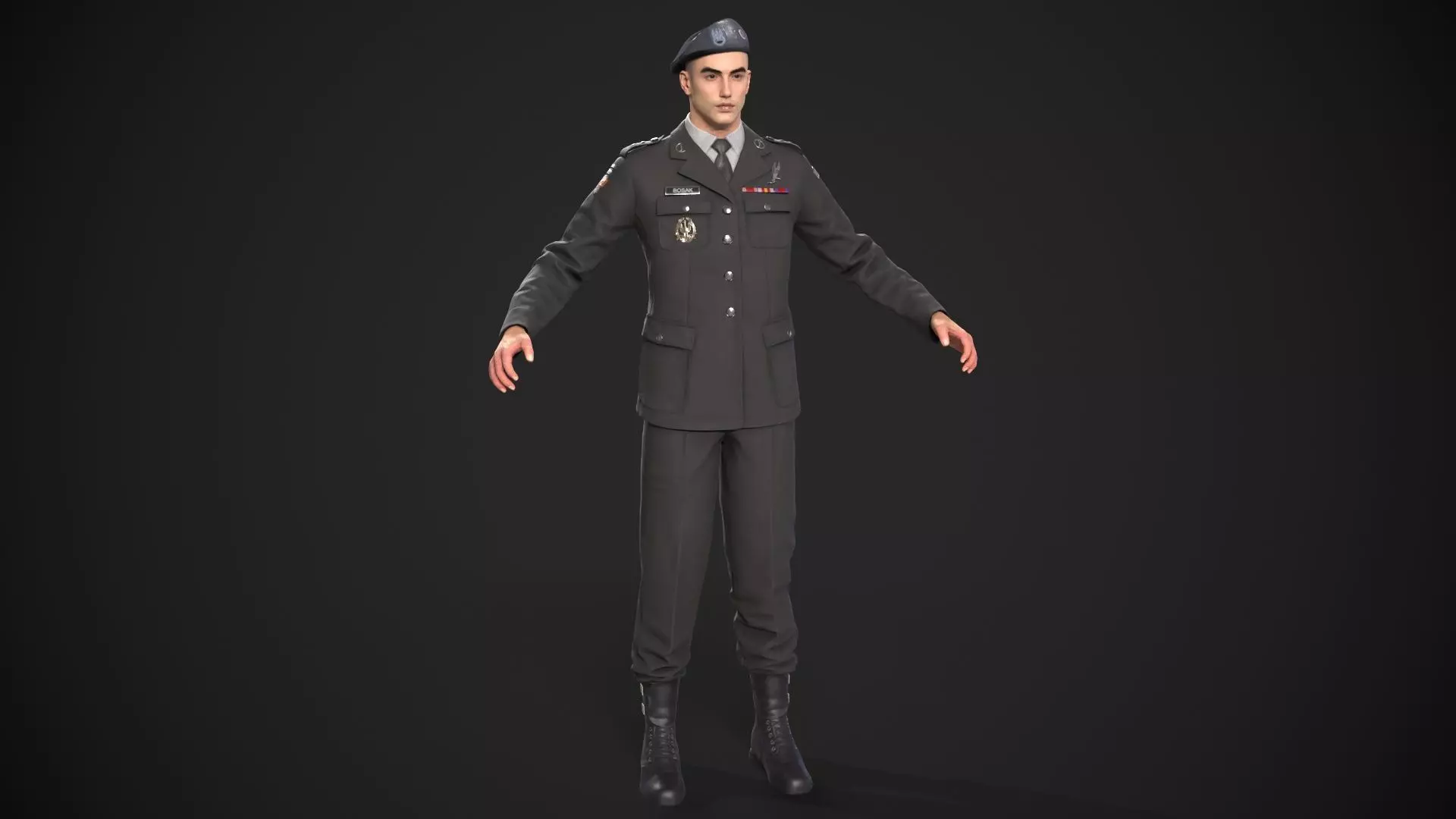military officer navy united states 3D model Low-poly 3D model_23
