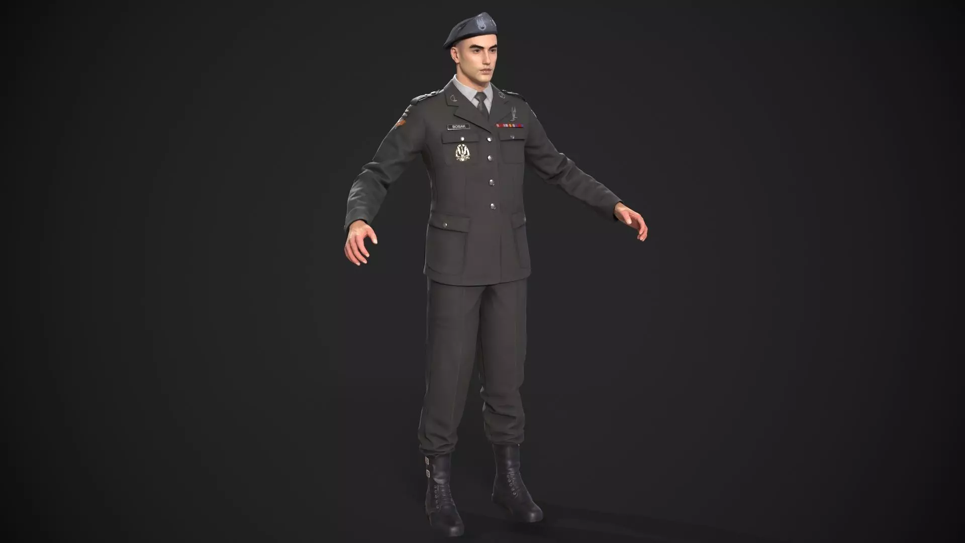 military officer navy united states 3D model Low-poly 3D model_24