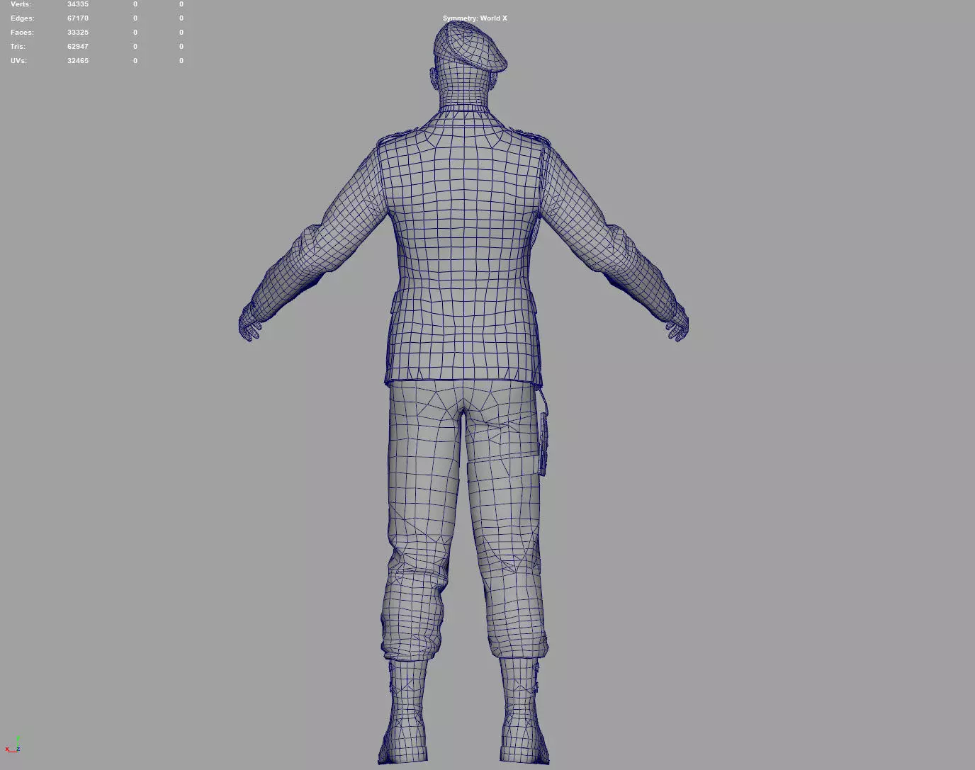 military officer navy united states 3D model Low-poly 3D model_4