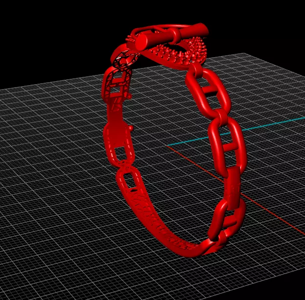 HERMES BRACELET WITH GEMS STONES READY TO CAST 3D print model_10