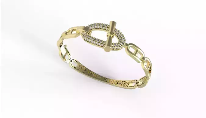 HERMES BRACELET WITH GEMS STONES  READY TO CAST