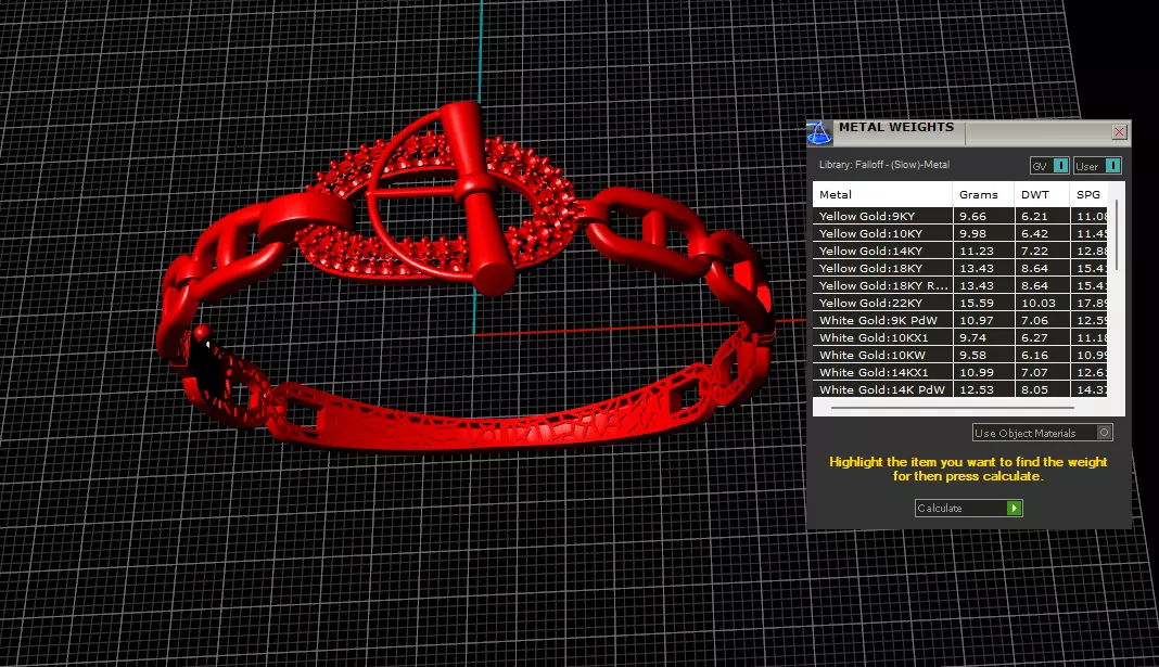 HERMES BRACELET WITH GEMS STONES READY TO CAST 3D print model_9