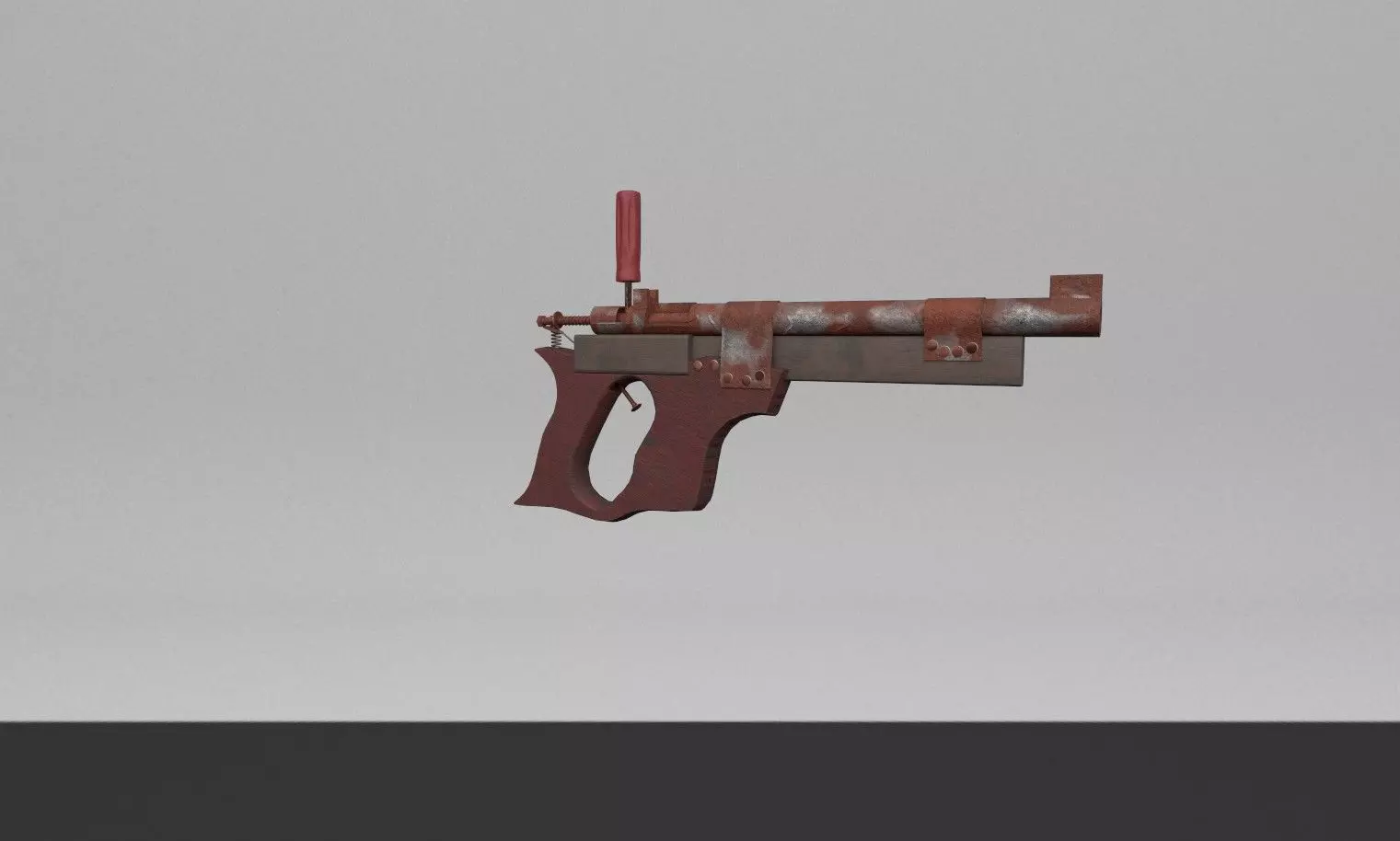Handmade Pipe Pistol Post Apocalyptic Gun Low-poly 3D model
