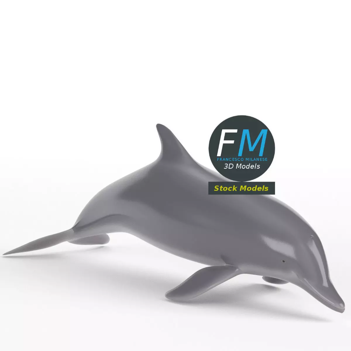 Stylized dolphin 3D model_0