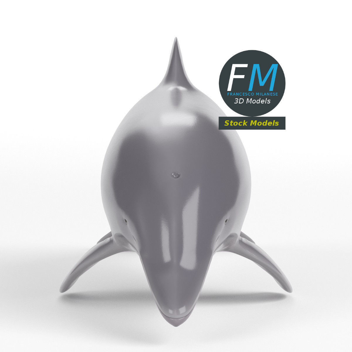 Stylized dolphin 3D model_3