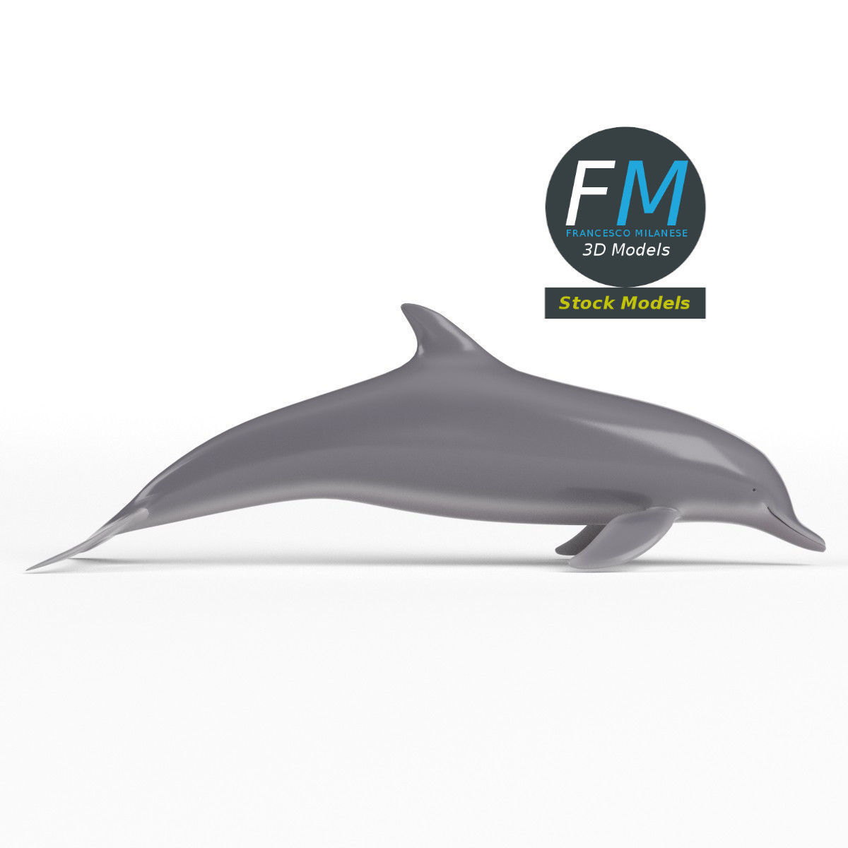 Stylized dolphin 3D model_4
