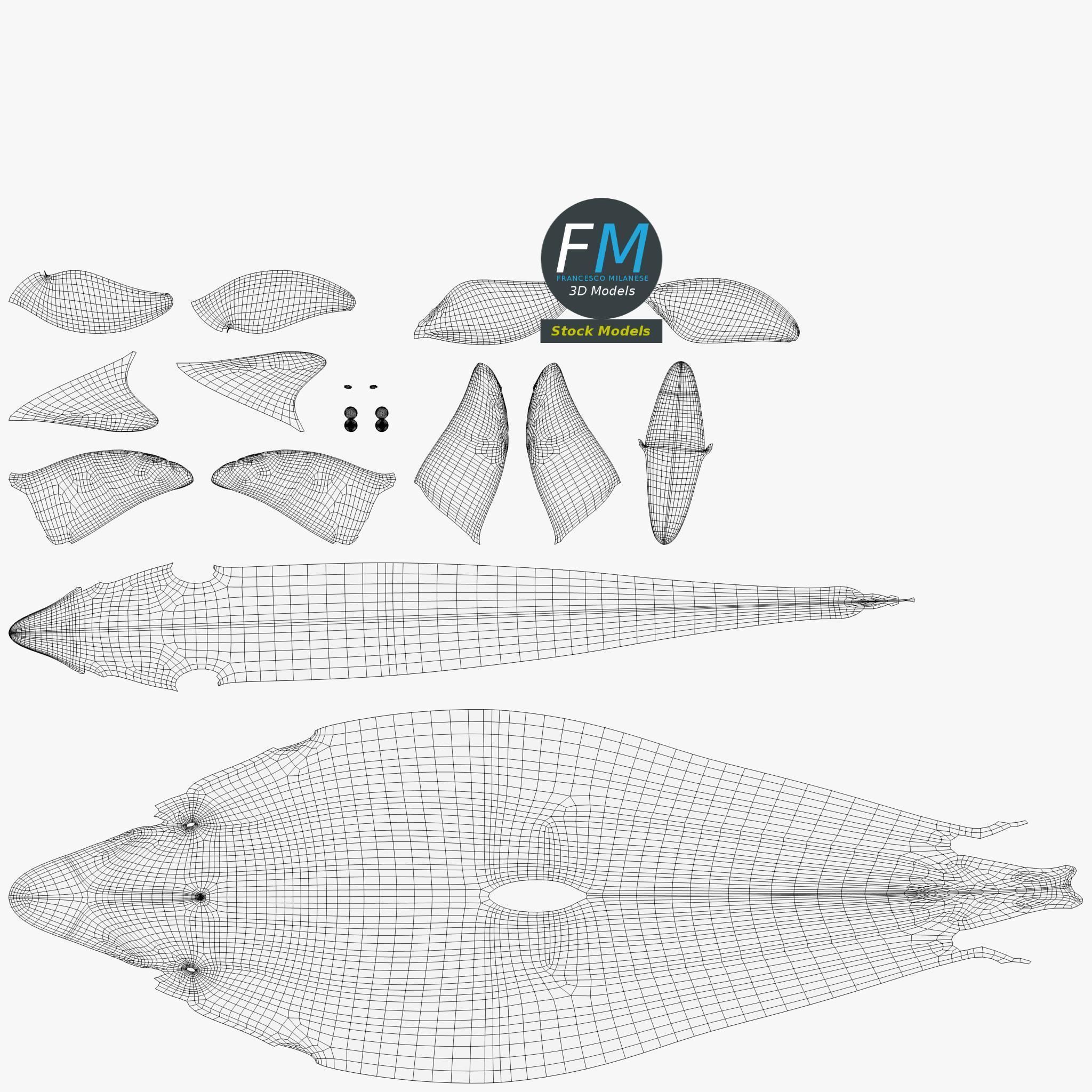 Stylized dolphin 3D model_11