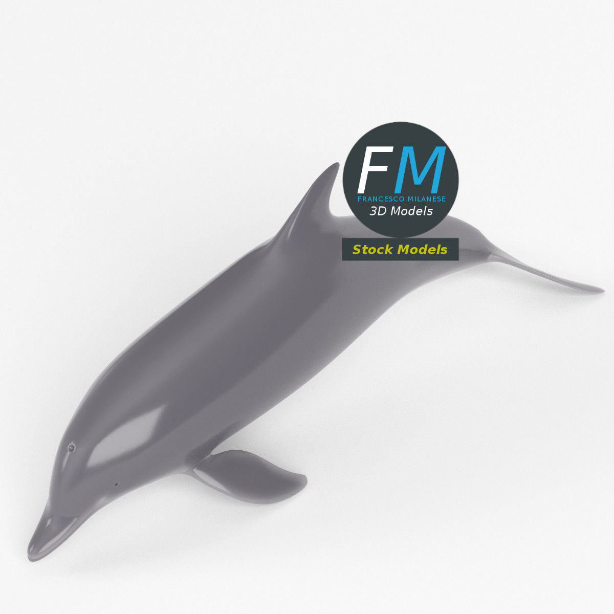 Stylized dolphin 3D model_2