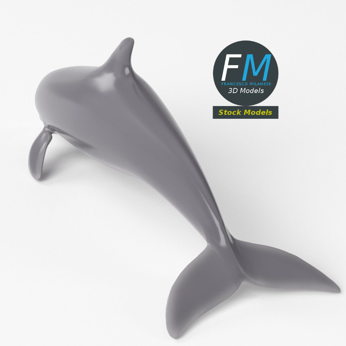 Stylized dolphin 3D model_5