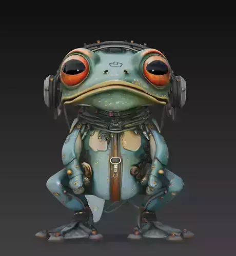 Cyber Scout Frog - Mecha Amphibian Explorer 3D Model