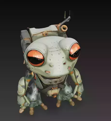 Cyber Sentinel Frog - Advanced Mecha Amphibian 3D Model