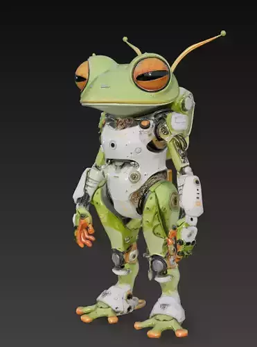 Cyber Frog - Mecha Amphibian Character 3D Model