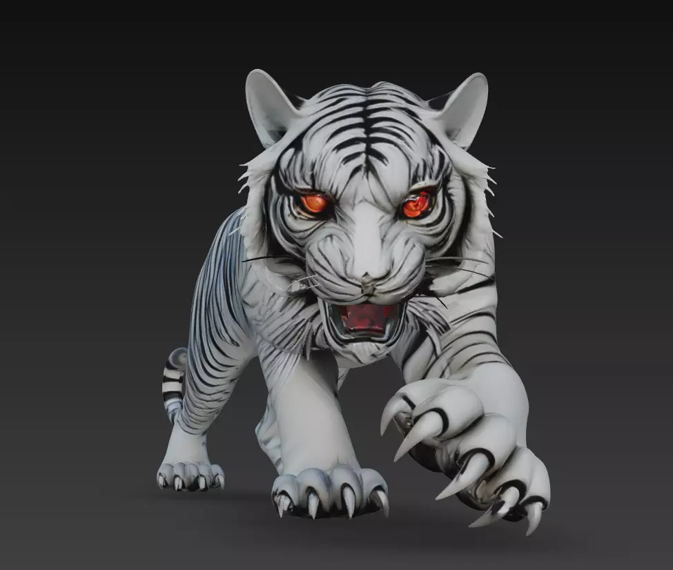 White Tiger - Guardian Beast 3D Model 3D print model