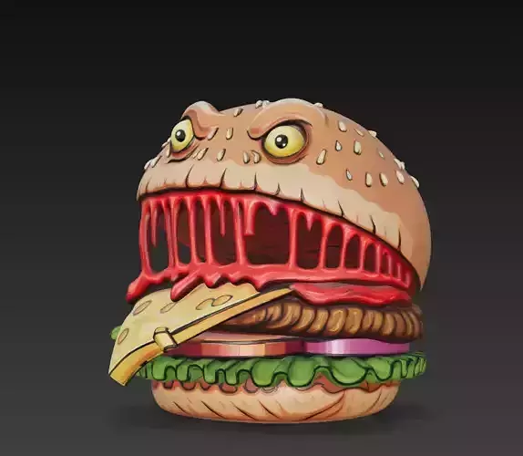 Monster Burger - Horror Food Sculpture 3D Model