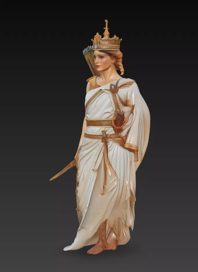 Artemis - Greek Goddess of the Hunt 3D Model 3D print model_1