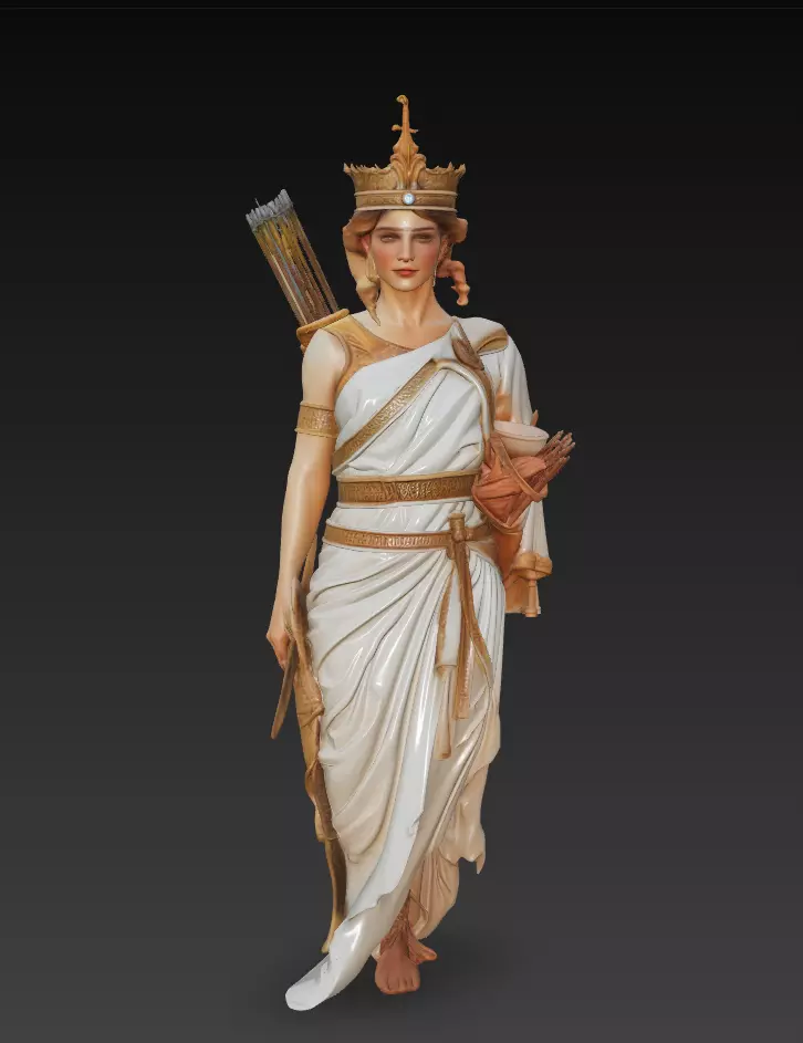 Artemis - Greek Goddess of the Hunt 3D Model 3D print model_0