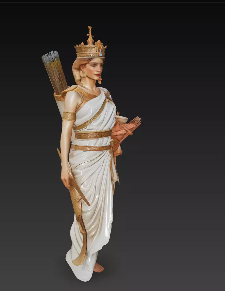 Artemis - Greek Goddess of the Hunt 3D Model 3D print model_3
