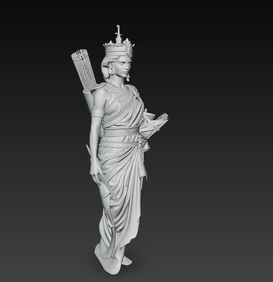 Artemis - Greek Goddess of the Hunt 3D Model 3D print model_5