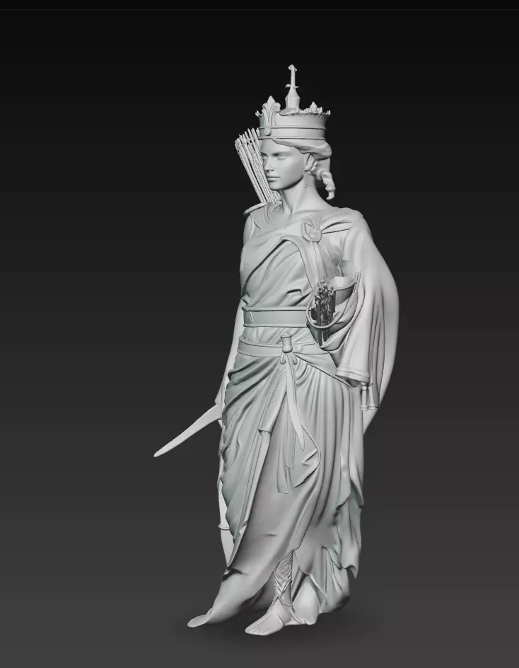 Artemis - Greek Goddess of the Hunt 3D Model 3D print model_7