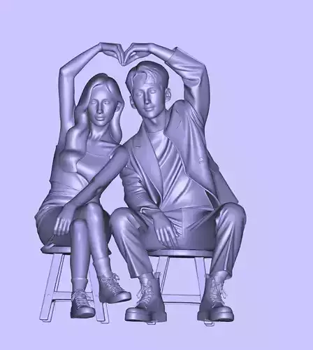 Couple making heart shape