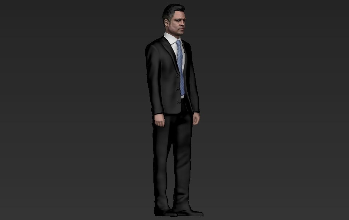 Brad Pitt full figurine textured 3D print model_14