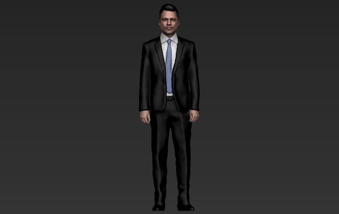 Brad Pitt full figurine textured 3D print model_12