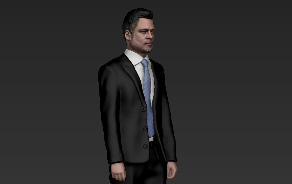 Brad Pitt full figurine textured 3D print model_9