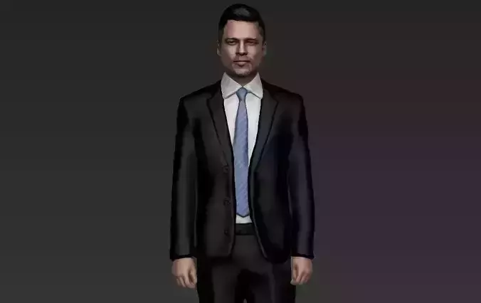 Brad Pitt full figurine textured 3D print model