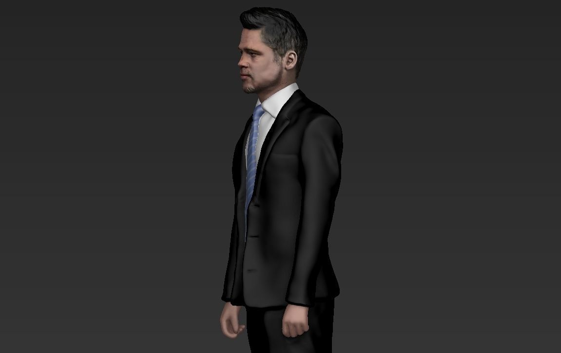 Brad Pitt full figurine textured 3D print model_2