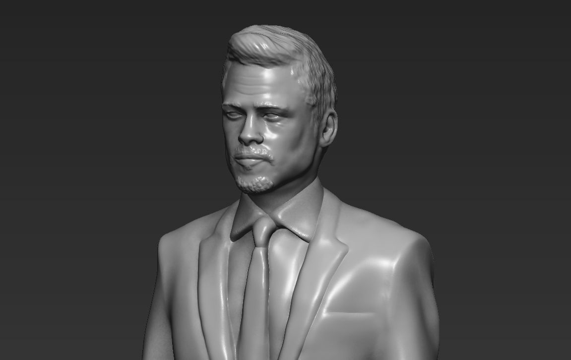 Brad Pitt full figurine textured 3D print model_30