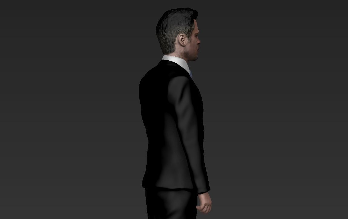 Brad Pitt full figurine textured 3D print model_7