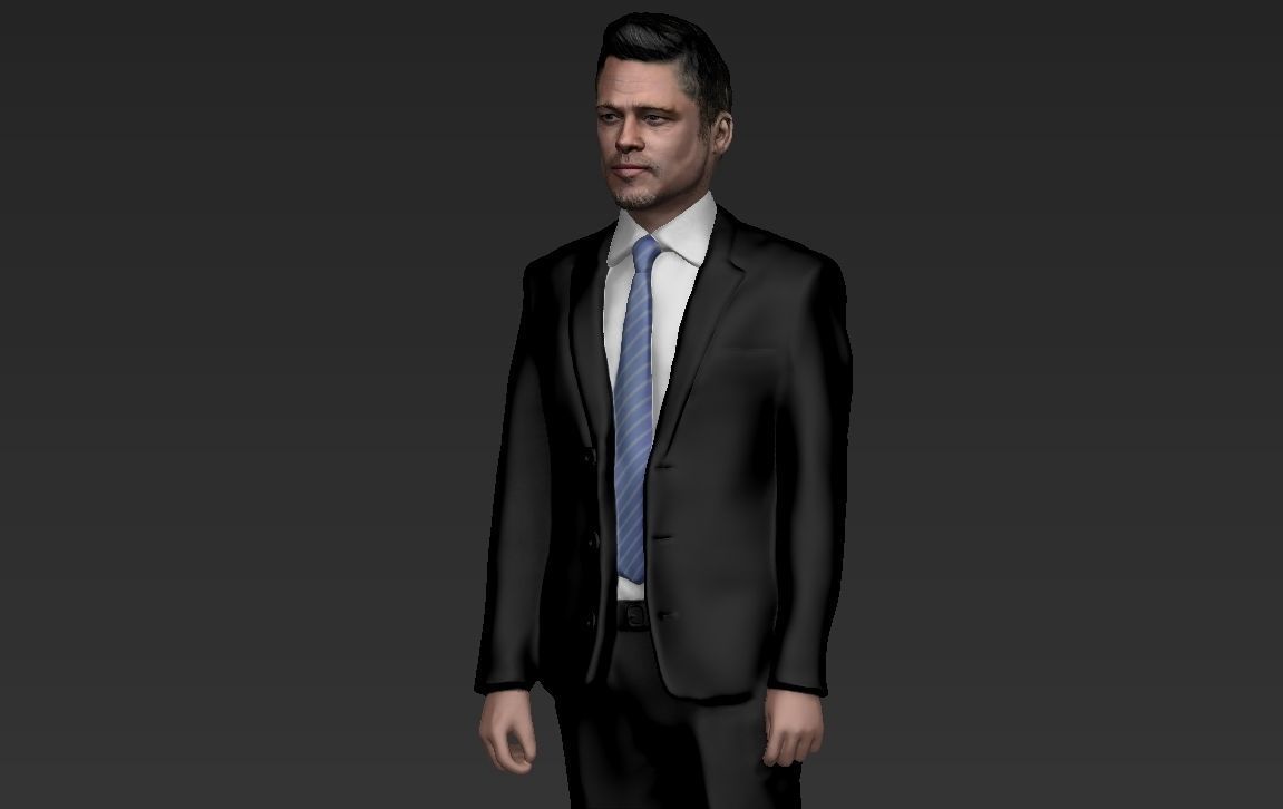 Brad Pitt full figurine textured 3D print model_1