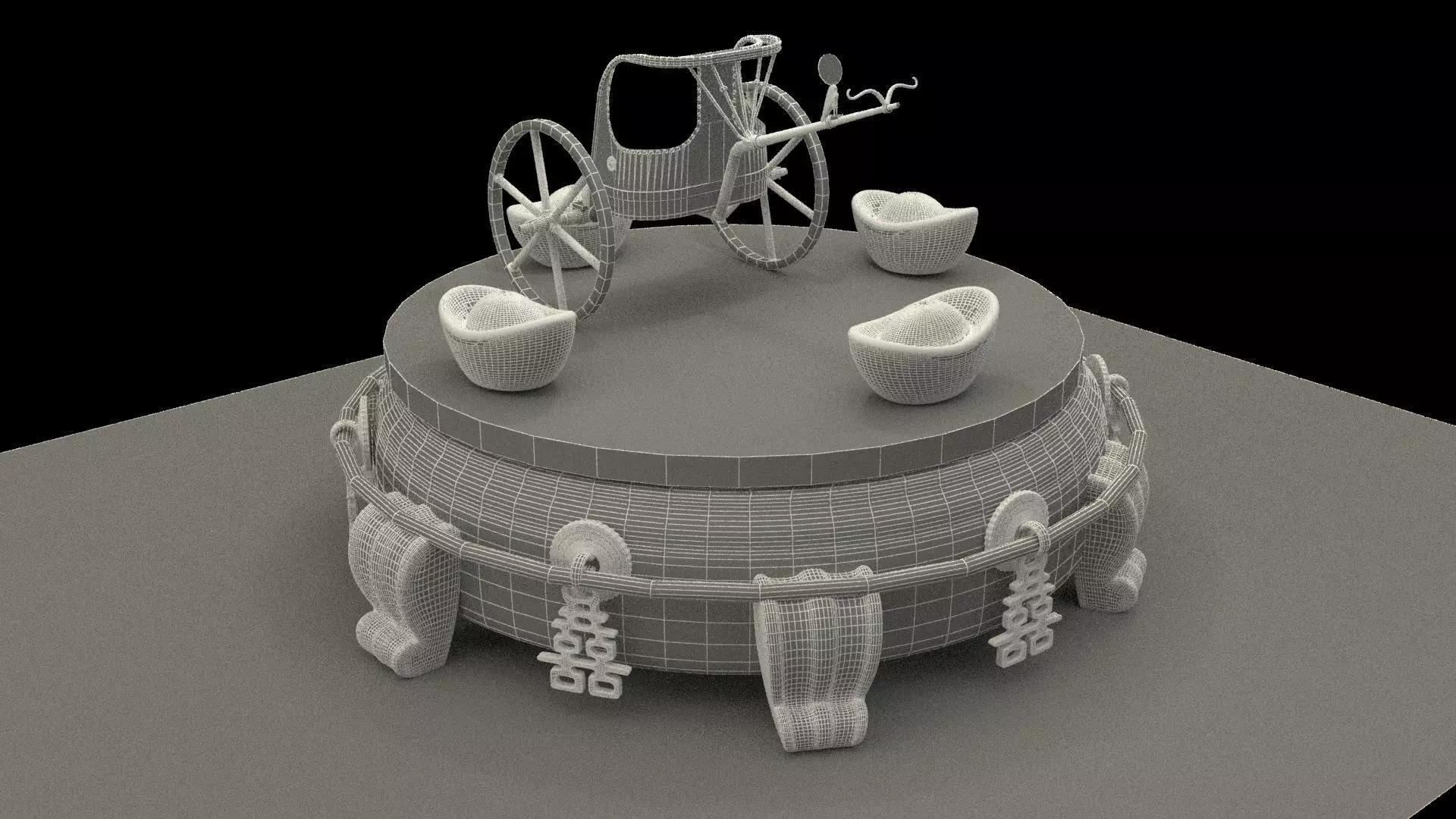 King Tut Chariot figure Low-poly 3D model_10