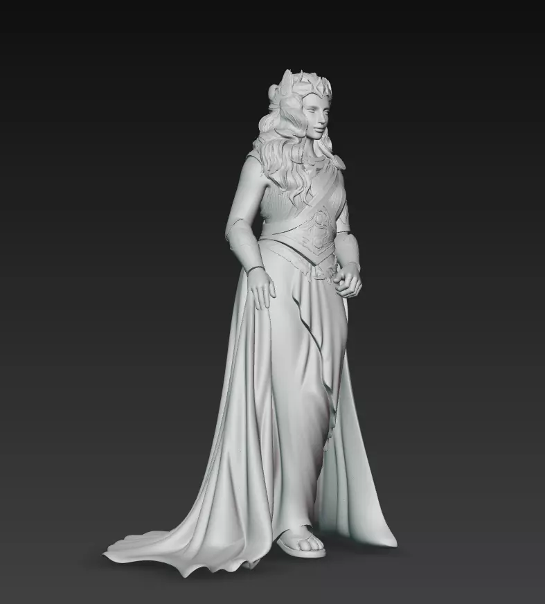Greek Goddess - Elegant Fantasy Woman 3D Model 3D print model_5