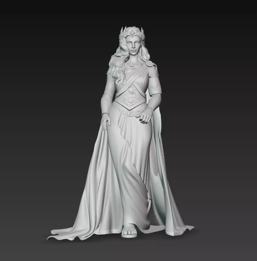 Greek Goddess - Elegant Fantasy Woman 3D Model 3D print model_6
